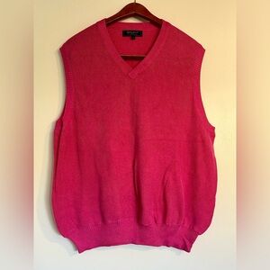 Bobby Jones Large Sweater Vest 100% Cotton Pink
